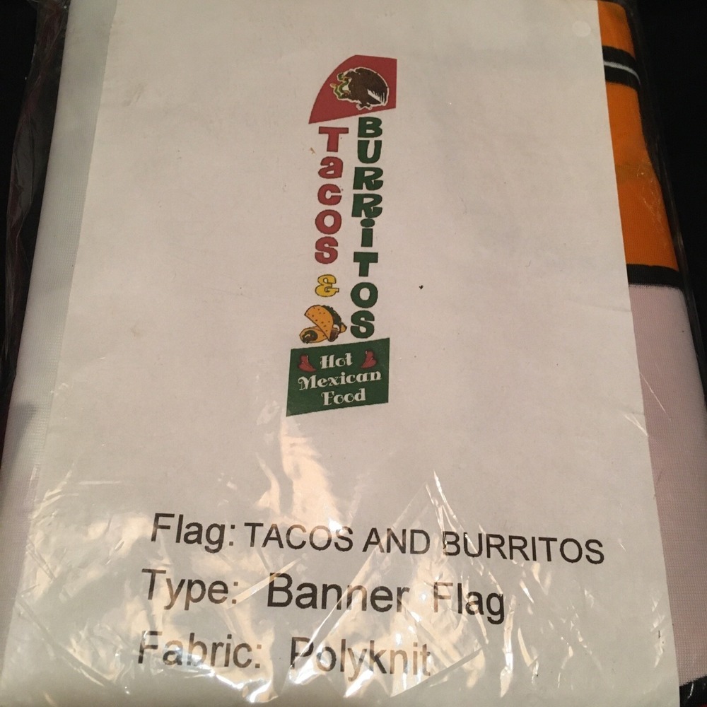 Tacos‎ Burritos Swooper Feather Flutter Advertising,Flag Only